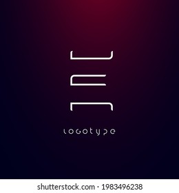 Futurism style letter E. Minimalist type for modern futuristic logo, elegant cyber tech monogram, digital device and hud graphic. Minimal style symbol, vector design