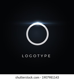 Futurism style letter O. Minimalist type for modern futuristic logo, elegant cyber tech monogram, digital device and hud graphic. Minimal style symbol, vector design