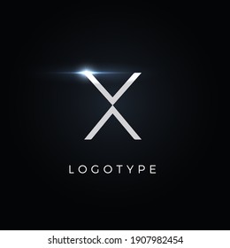 Futurism style letter X. Minimalist type for modern futuristic logo, elegant cyber tech monogram, digital device and hud graphic. Minimal style symbol, vector design