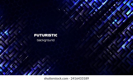 Futurisric blue tech background. Modern illustration with complex elements.