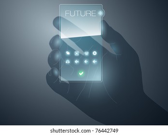Futurisric mobile device vector with transparency effect