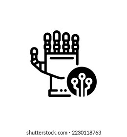 ilustración vectorial de icono de mano robótica futurista