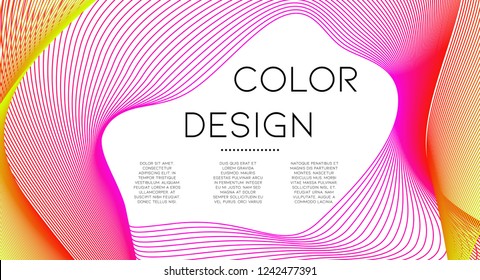 Futurist abstract vector background with hipster elements.. Bright gradient geometric cover design. 3d fluid shapes, lines composition. Banner templates set. Party flyer. Abstract lines.