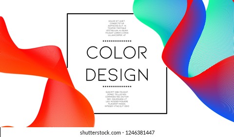 Futurist abstract vector background with hipster elements.. Bright gradient geometric cover design. 3d fluid shapes, lines composition. Cards templates set. Music festival layout. Abstract lines.