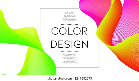 Futurist abstract vector background with hipster elements.. Bright gradient geometric cover design. 3d fluid shapes, lines composition. Brochure templates set. Identity style. Abstract lines.