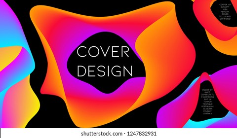 Futurist abstract vector background with hipster elements.. Colorful gradient geometric cover design. 3d shapes, liquid lines. Banner templates set. Magazine collage. Abstract lines.