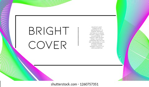 Futurist abstract vector background with hipster elements.. Bright gradient geometric cover design. 3d fluid shapes, lines composition. Placard templates set. Party flyer. Abstract lines.