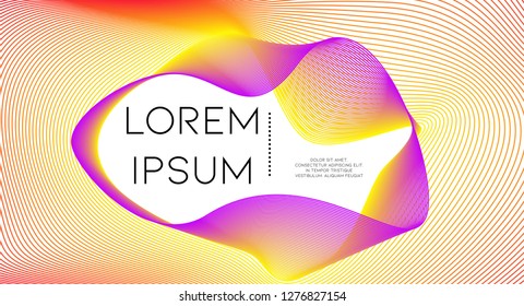 Futurist abstract vector background with hipster elements.. Bright gradient geometric cover design. 3d fluid shapes, lines composition. Flyer templates set. Event placard. Abstract lines.