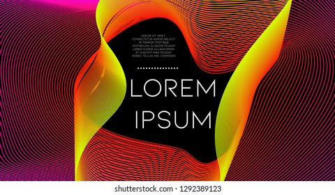 Futurist abstract vector background with hipster elements.. Bright gradient geometric cover design. 3d fluid shapes, lines composition. Banner templates set. Magazine collage. Abstract lines.