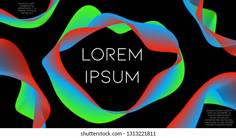 Futurist abstract vector background with hipster elements.. Wavy gradient geometric cover design. 3d fluid shapes, lines composition. Banner templates set. Identity style. Abstract lines.