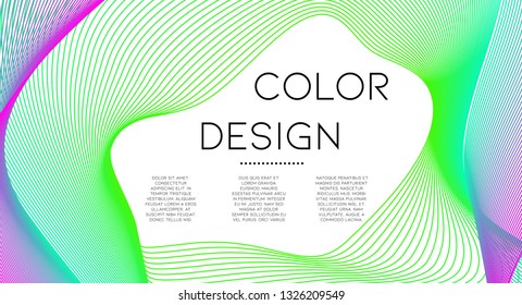 Futurist abstract vector background with hipster elements.. Wavy gradient geometric cover design. 3d fluid shapes, lines composition. Flyer templates set. Magazine collage. Abstract lines.