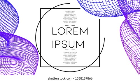 Futurist abstract vector background with hipster elements.. Wavy gradient geometric cover design. 3d fluid shapes, lines composition. Flyer templates set. Identity style. Abstract lines.