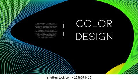 Futurist abstract vector background with hipster elements.. Wavy gradient geometric cover design. 3d fluid shapes, lines composition. Cover templates set. Music festival layout. Abstract lines.