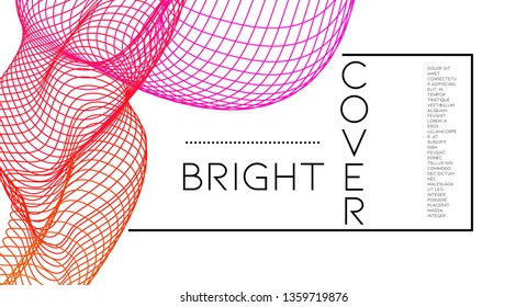 Futurist abstract vector background with hipster elements.. Bright gradient geometric cover design. 3d fluid shapes, lines composition. Banner templates set. Music festival layout. Abstract lines.