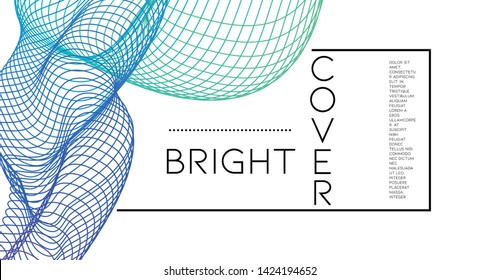 Futurist abstract vector background with hipster elements.. Bright gradient geometric cover design. 3d fluid shapes, lines composition. Cards templates set. Magazine collage. Abstract lines.