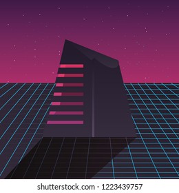 futurist building digital innovation background