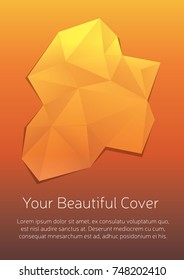 Futurist triangle pattern cover for business report in brown
