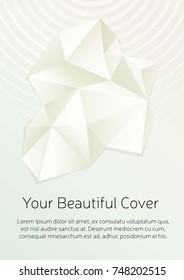 Futurist triangle pattern cover for business report in pearl