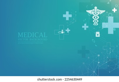 Futuristec medical vector background.Modern medical blue wallpaper