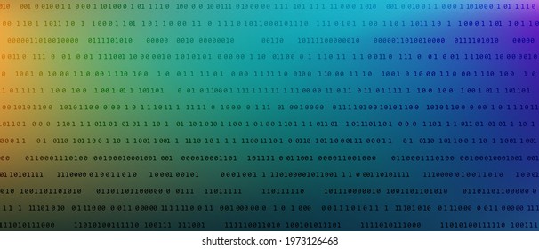 Futuristic 0 1 digits programming code tech vector background with fluid gradient. Zero, one numbers cyber monday sale background. 0 1 digital source code. Hacker coding concept, row matrix vector