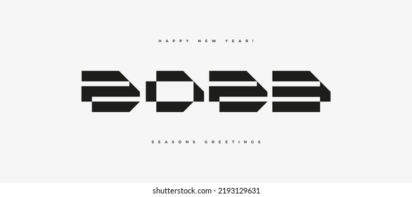 Futuristic 2023 New Year Logo. Vektorgrafik.