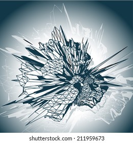 Futuristic 3D explosion concept illustration with isolated vector futuristic object