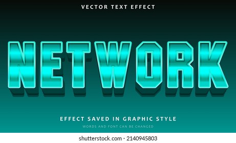 Futuristic 3d Gradient Word Network Editable Text Effect Design Template. Effect Saved In Graphic Style