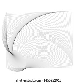 futuristic 3d graphic design element vector mesh perspective modern shape black  monochrome isolated on white