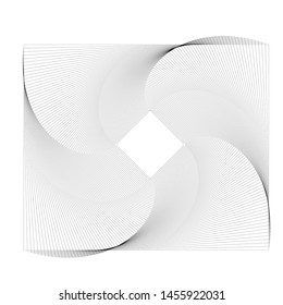 futuristic 3d graphic design element vector mesh perspective modern shape black  monochrome isolated on white