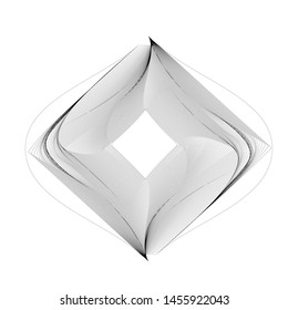 futuristic 3d graphic design element vector mesh perspective modern shape black  monochrome isolated on white