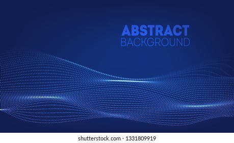 Futuristic 3d wave vector illustration. Technology concept. Big data vector background.  