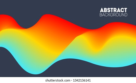 Futuristic 3D wavy background. Abstract vector illustration with dynamic effect