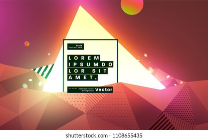 Diseño de fondo retro futurista de los años 80. Superficie virtual con fluido dinámico y formas geométricas. Ilustración vectorial Eps10.