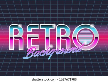 Futuristic 80s Retro Banner Neon Style Stock Vector (royalty Free 