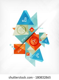 Futuristic abstract 3d infographic composition. Paper geometric shapes with options and space for text. Can be used for web banners, printed materials, business presentations
