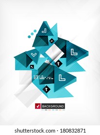 Composición infográfica 3d abstracta futurista. Formas geométricas de papel con opciones y espacio para el texto. Se puede utilizar para banners web, materiales impresos, presentaciones de negocios