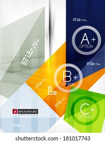Futuristic abstract 3d infographic composition. Paper geometric shapes with options and space for text. Can be used for web banners, printed materials, business presentations