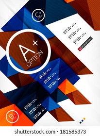 Futuristic abstract 3d infographic composition. Paper geometric shapes with options and space for text. Can be used for web banners, printed materials, business presentations