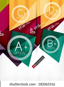 Composición infográfica 3d abstracta futurista. Formas geométricas de papel con opciones y espacio para el texto. Se puede utilizar para banners web, materiales impresos, presentaciones de negocios