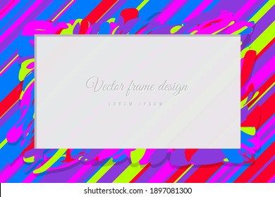 Futuristische abstrakte Kunst-Wellen-Hintergrund Rahmenform. Dekorationsgrafik