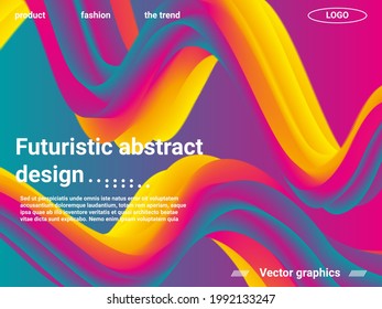 Futuristic abstract background. Abstract 3d cover with bright gradient. Futuristic concept. Abstract background with bright gradient and light effect.