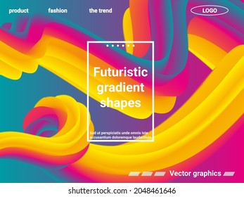 Futuristic abstract background. Abstract 3d cover with bright gradient. Futuristic concept. Abstract background with bright gradient and light effect.