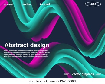 Fondo abstracto futurista. Resumen de la tapa 3d con gradiente brillante.  Concepto futurista.  Gradiente de diseño arcoiris para afiche de olas, volante.