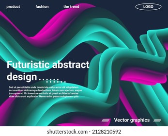 Fondo abstracto futurista. Resumen de la tapa 3d con gradiente brillante.  Concepto de sitio web. Fondo abstracto con gradiente brillante y efecto luminoso.