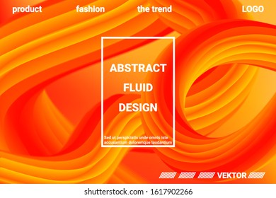 Futuristic Abstract Background. 3d  Abstract liquid fluid color shape. Vibrant Gradient.  Modern graphic texture. Vector 3d illustration.