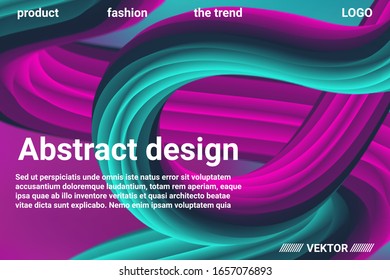Futuristic Abstract Background. 3d  Abstract liquid fluid color shape. Futuristic concept.  Modern graphic texture. Vector 3d illustration.