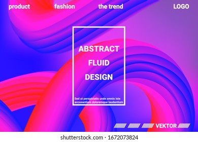 Futuristic Abstract Background. 3d  Abstract liquid fluid color shape. Vibrant Gradient.  Modern graphic texture. Vector 3d illustration.