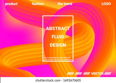 Futuristic Abstract Background. 3d  Abstract liquid fluid color shape. Vibrant Gradient.  Modern graphic texture. Vector 3d illustration.