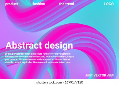 Futuristic Abstract Background. 3d  Abstract liquid fluid color shape. Futuristic concept.  Modern graphic texture. Vector 3d illustration.