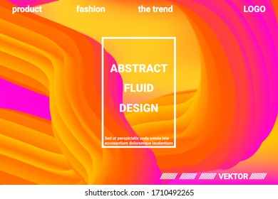 Futuristic Abstract Background. 3d  Abstract liquid fluid color shape. Vibrant Gradient.  Modern graphic texture. Vector 3d illustration.